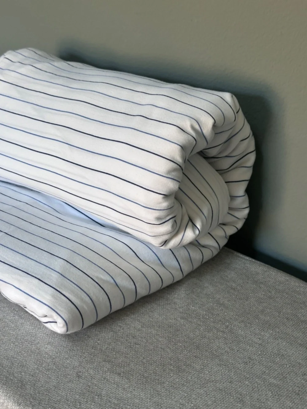Restoration Hardware Italian Cotton Pinstripe King Duvet Cover